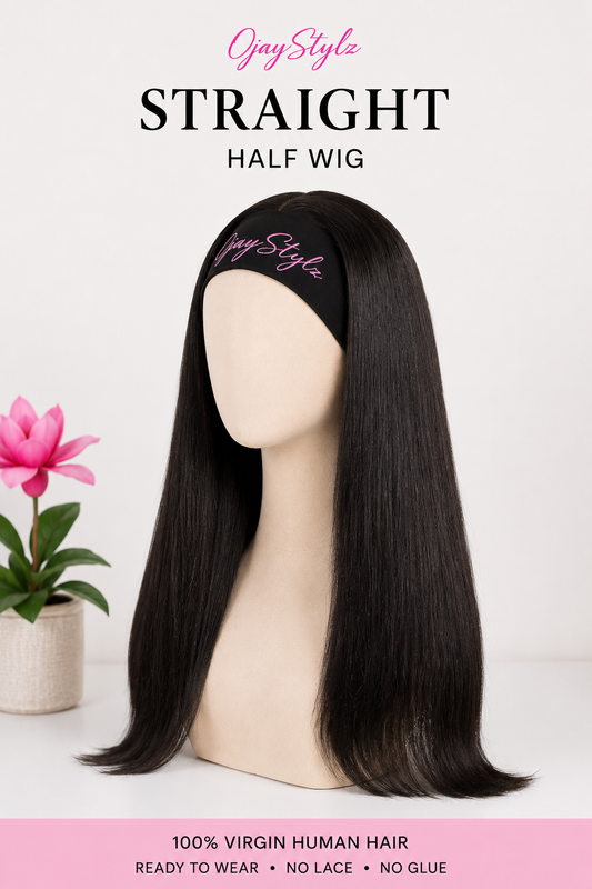 straight half wig